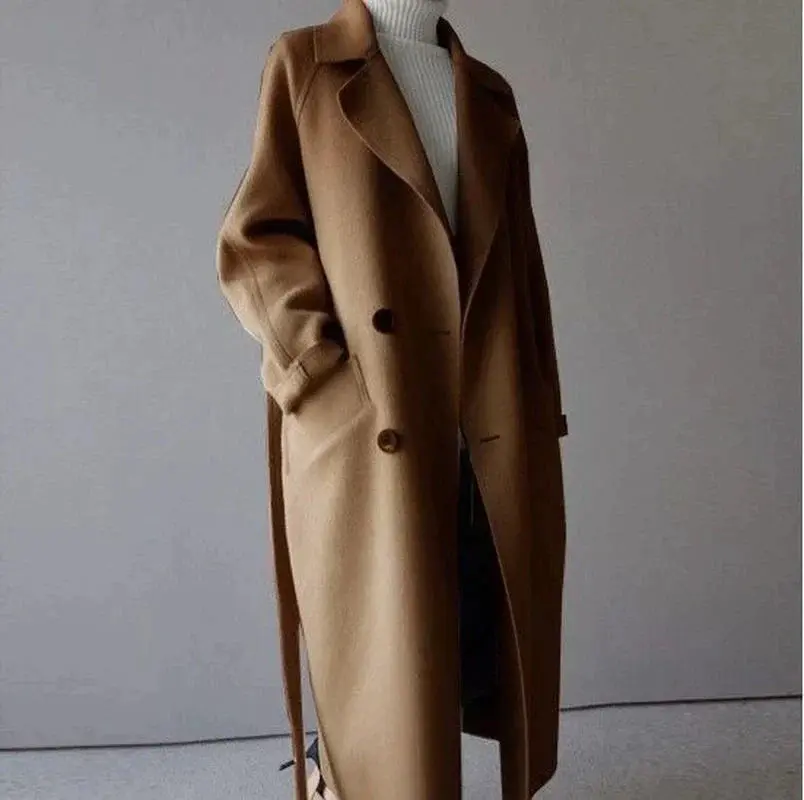 Alejandria | Women’s Long Wool Coat - Image 2