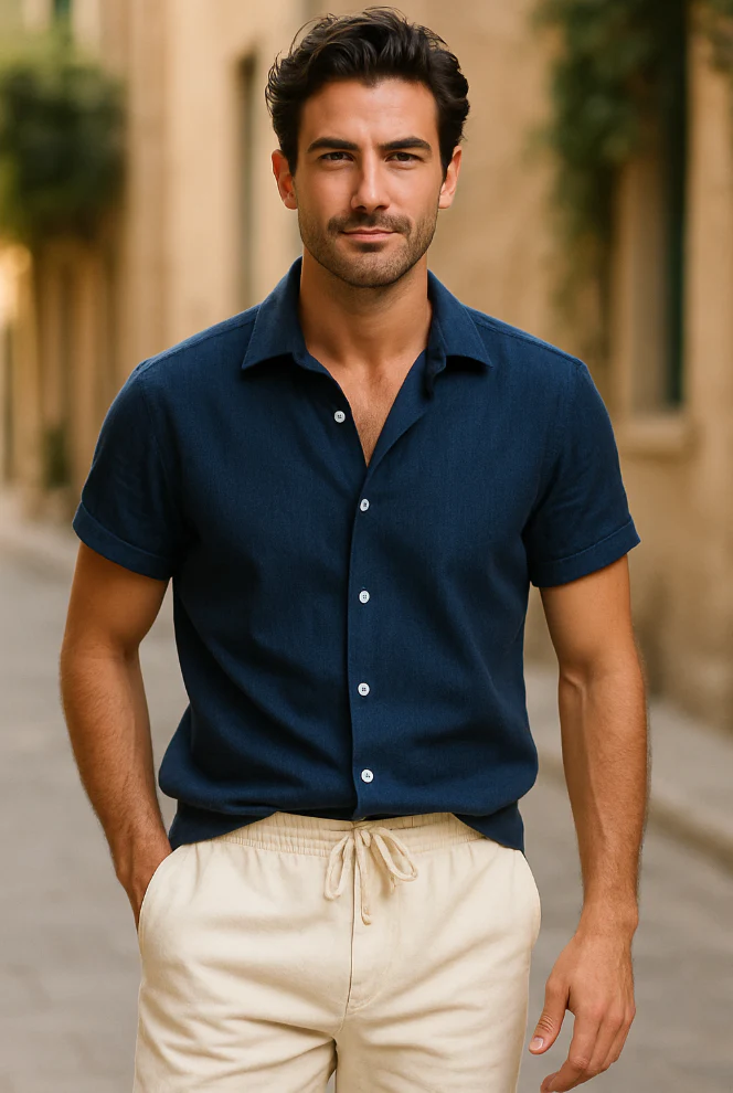 Amalfi | Men’s Linen Shirt & Drawstring Pants Set - Image 4
