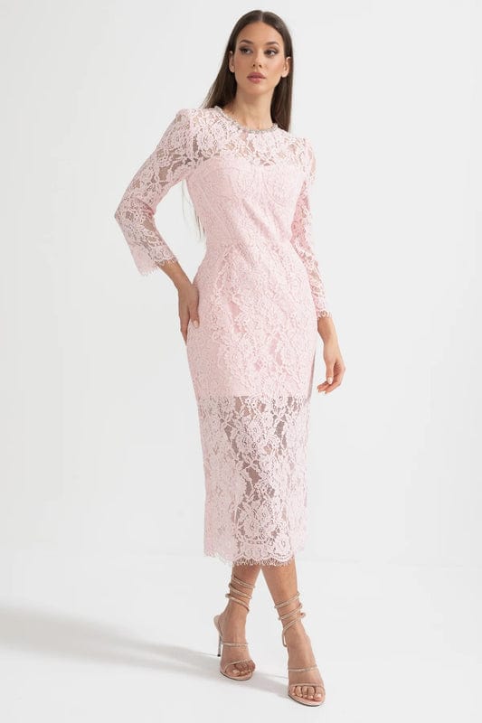 Amarisse | Elegant Lace Maxi Dress in Soft Pink - Image 3