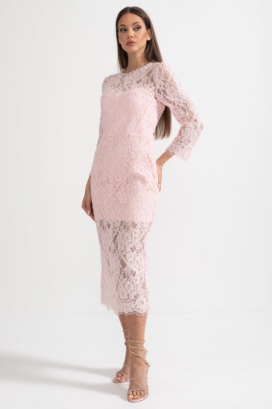 Amarisse | Elegant Lace Maxi Dress in Soft Pink - Image 8