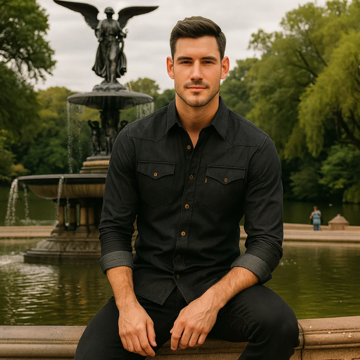 Ashlin | Men’s Denim Casual Shirt - Image 5