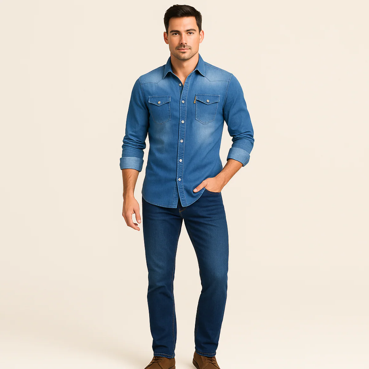 Ashlin | Men’s Denim Casual Shirt - Image 7