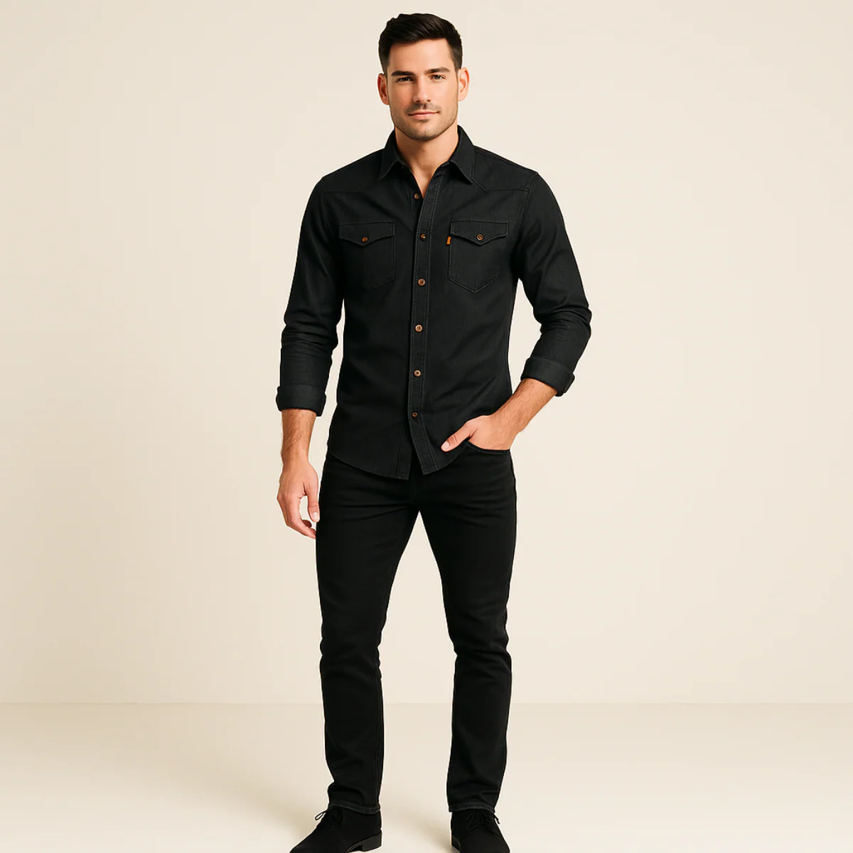 Ashlin | Men’s Denim Casual Shirt - Image 8