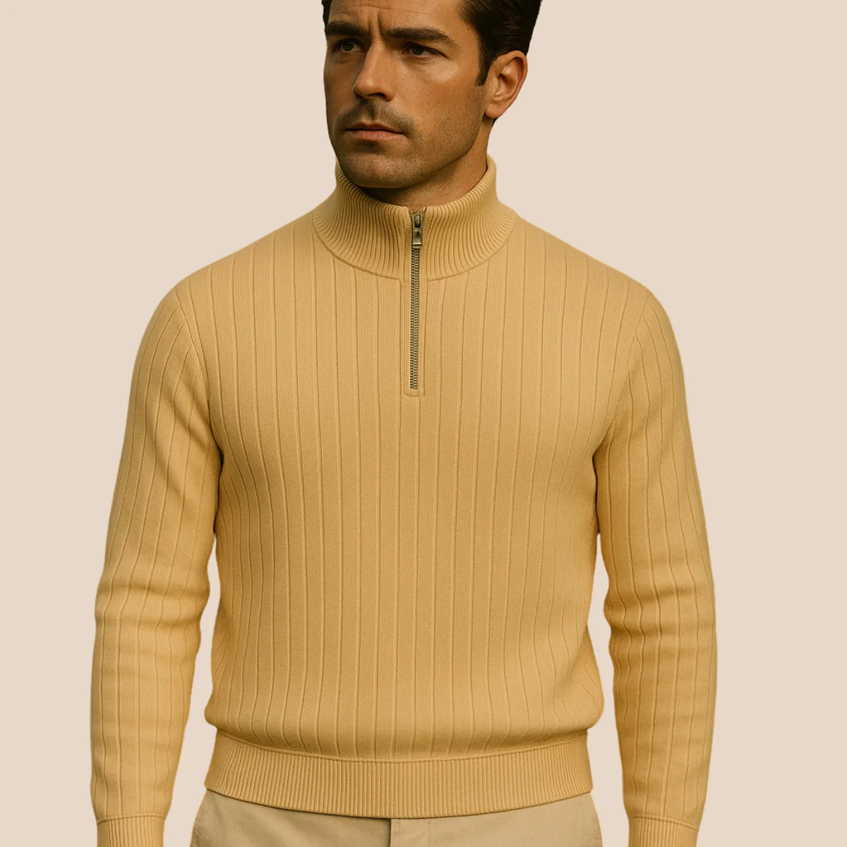 Ashtin | Men’s Ribbed Half Zip Jumper - Image 13