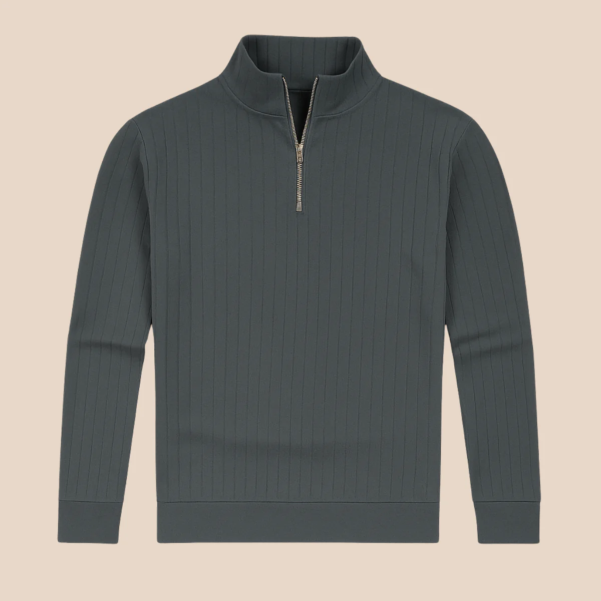Ashtin | Men’s Ribbed Half Zip Jumper - Image 2