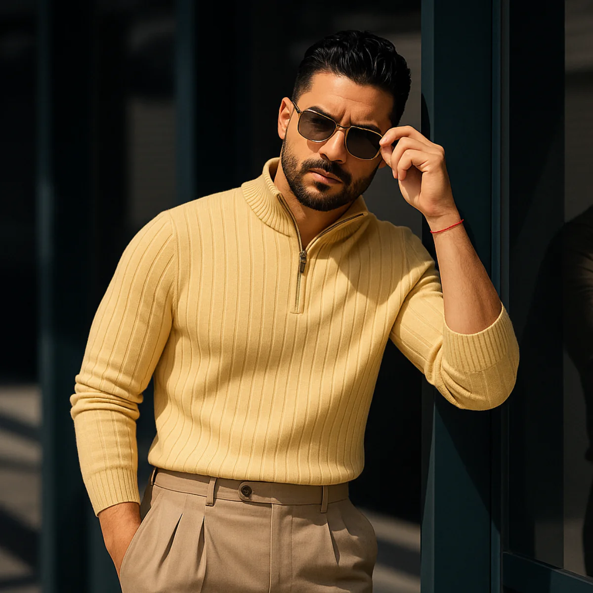 Ashtin | Men’s Ribbed Half Zip Jumper - Image 7