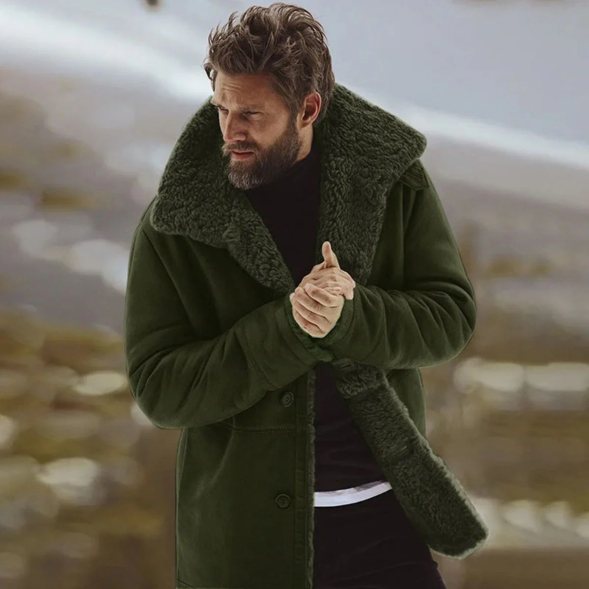 Aspeno | Men’s Shearling Winter Coat - Image 2