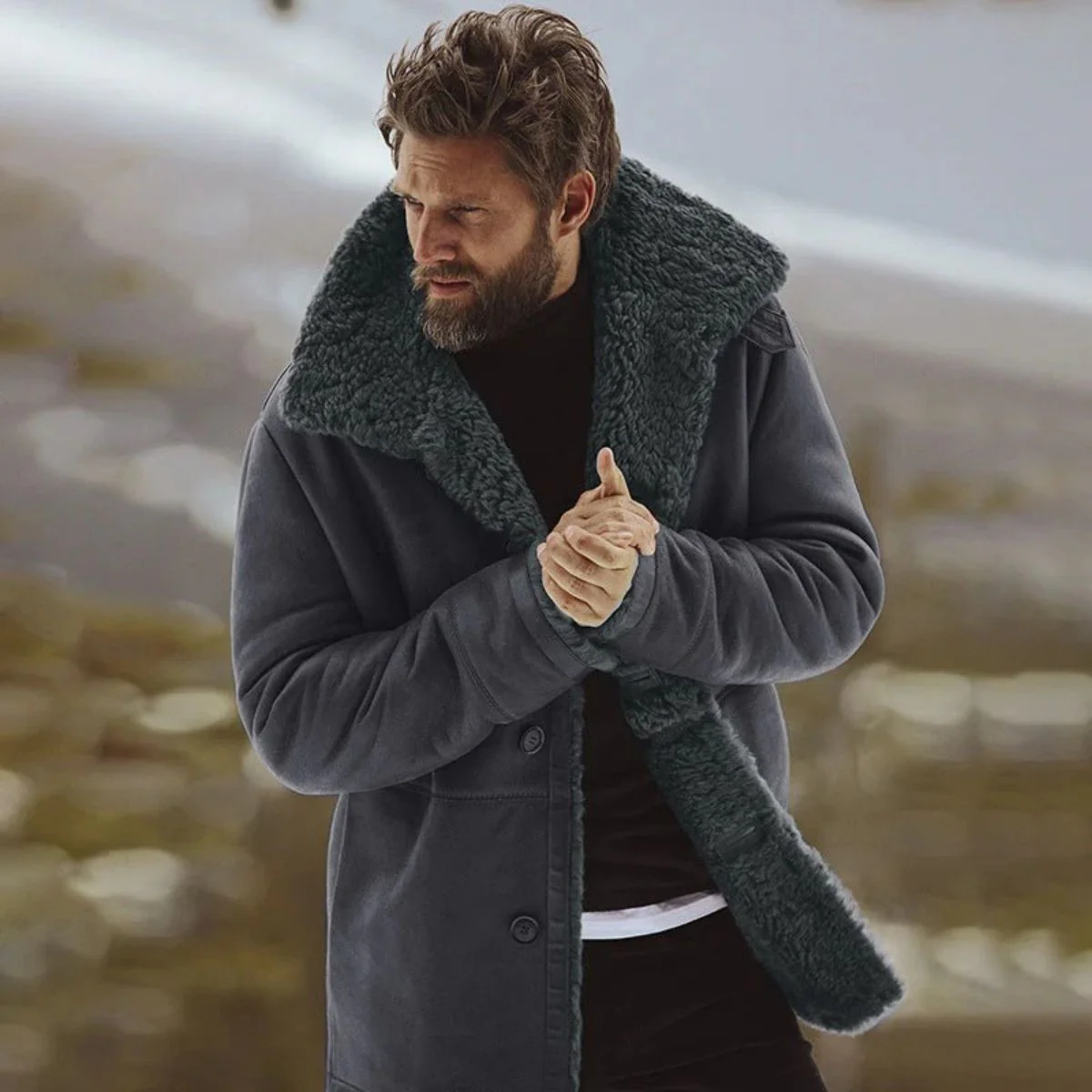 Aspeno | Men’s Shearling Winter Coat - Image 3