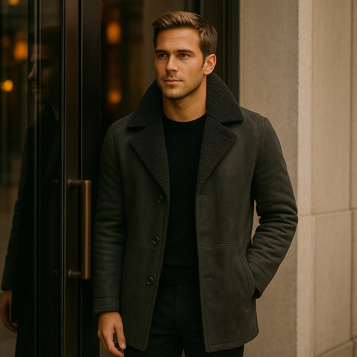 Aspeno | Men’s Shearling Winter Coat - Image 5