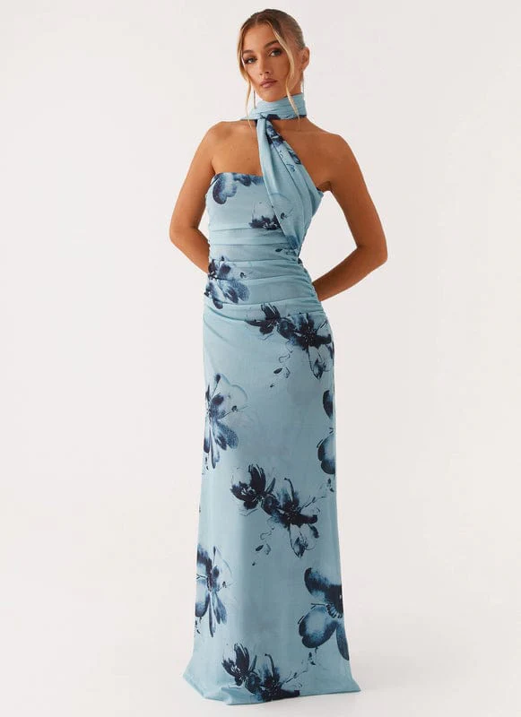 Aveloria | Floral Sleeveless Maxi Dress in Blue-Black - Image 5
