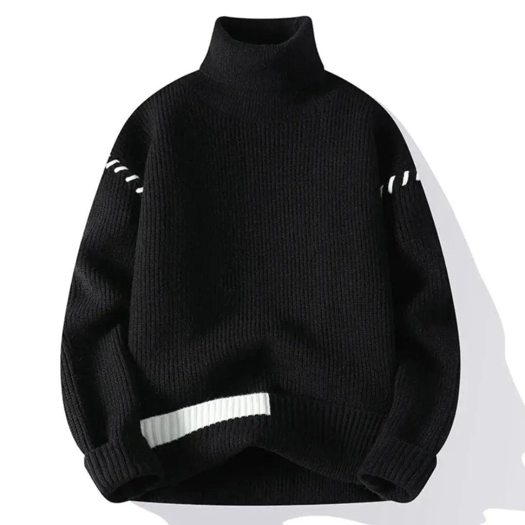 Benedict | Men’s Patchwork Knit Sweater - Image 2