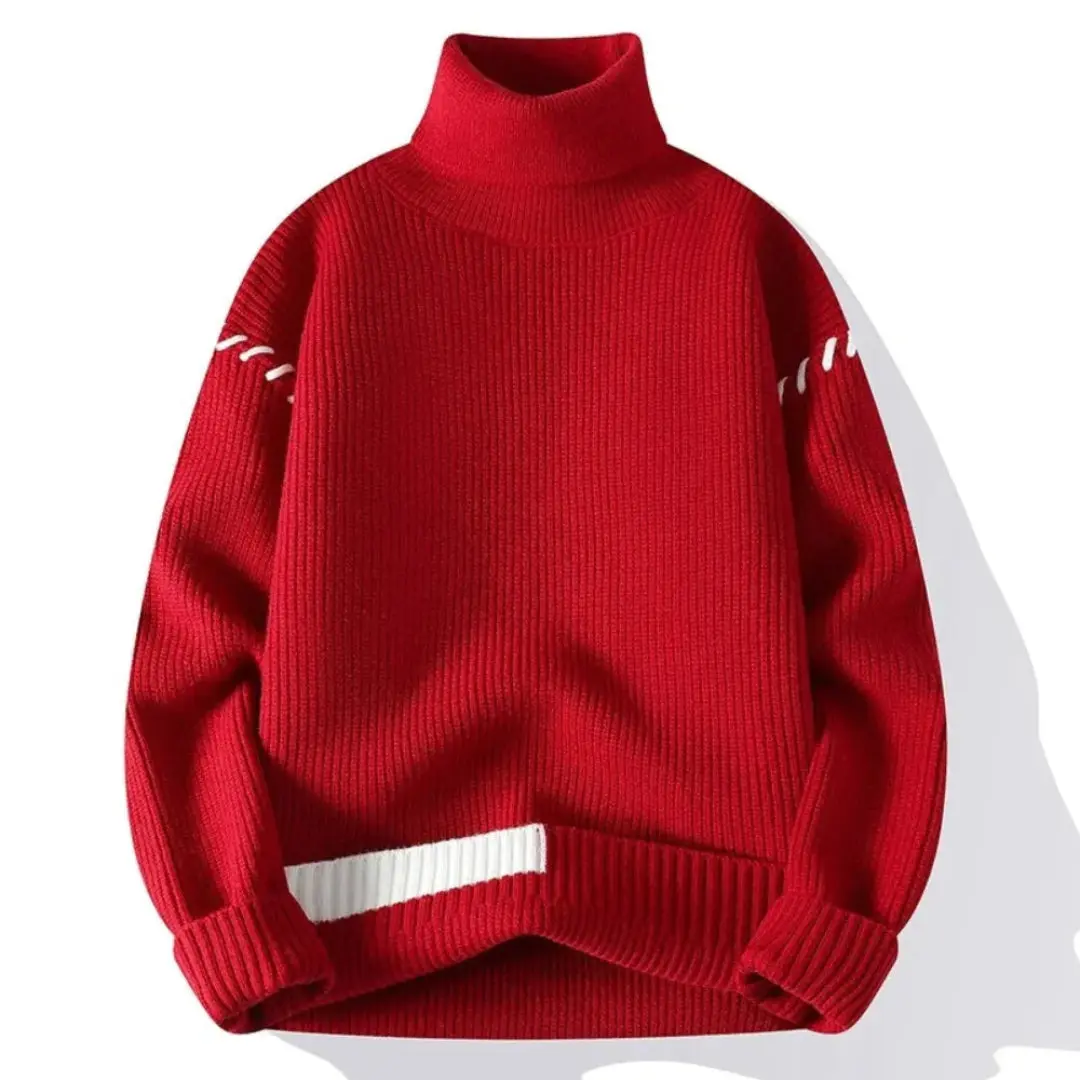 Benedict | Men’s Patchwork Knit Sweater - Image 3