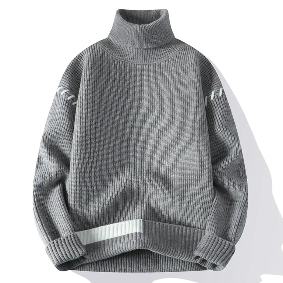 Benedict | Men’s Patchwork Knit Sweater - Image 4