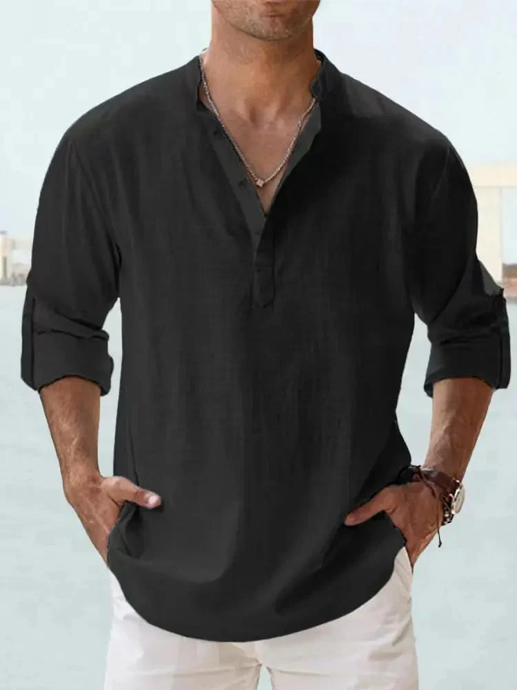 Benzon | Men’s Relaxed Long-Sleeve Summer Shirt - Image 2