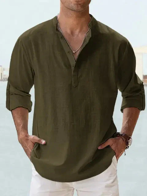 Benzon | Men’s Relaxed Long-Sleeve Summer Shirt - Image 4