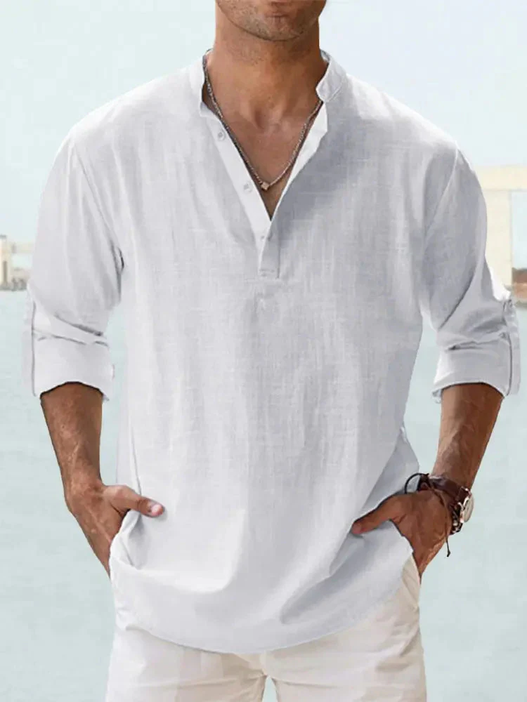 Benzon | Men’s Relaxed Long-Sleeve Summer Shirt - Image 5