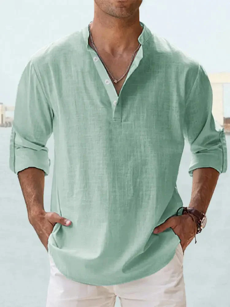 Benzon | Men’s Relaxed Long-Sleeve Summer Shirt - Image 6