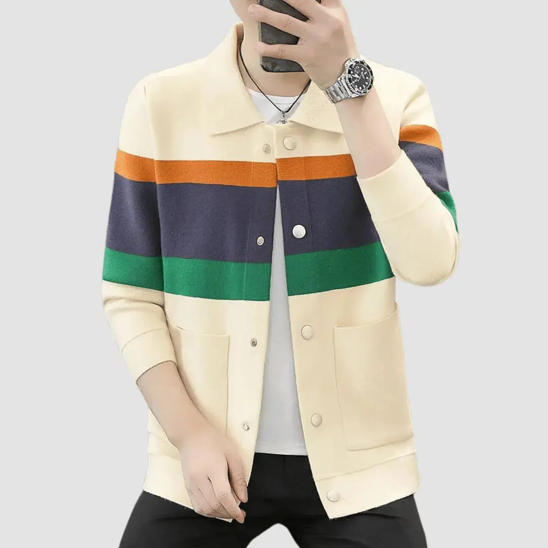 Bruno | Men’s Luxury Jacquard Knit Cardigan - Image 5
