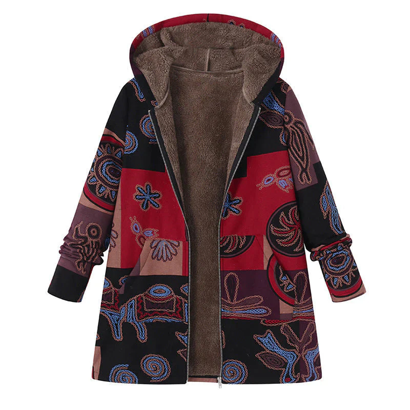 Casandra | Women’s Winter Floral Coat with Hood - Image 10