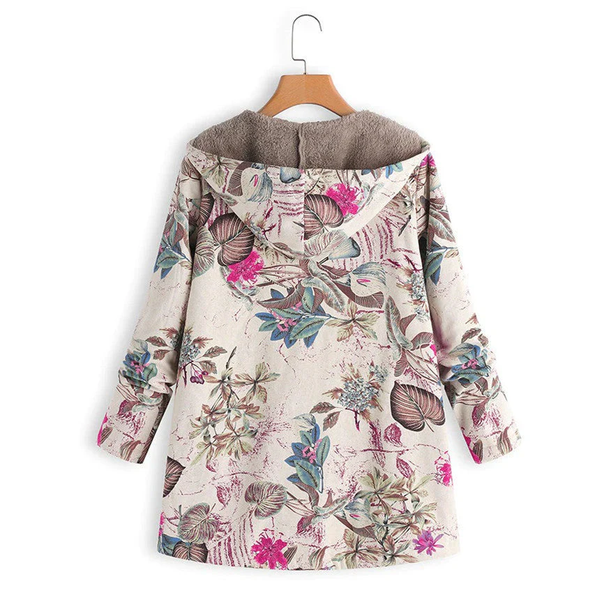 Casandra | Women’s Winter Floral Coat with Hood - Image 12