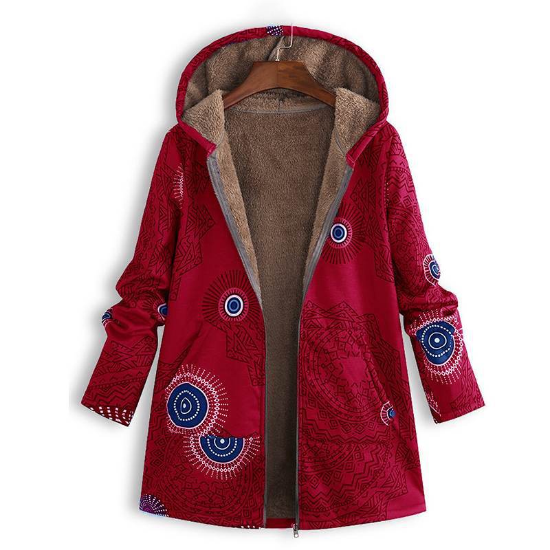 Casandra | Women’s Winter Floral Coat with Hood - Image 5