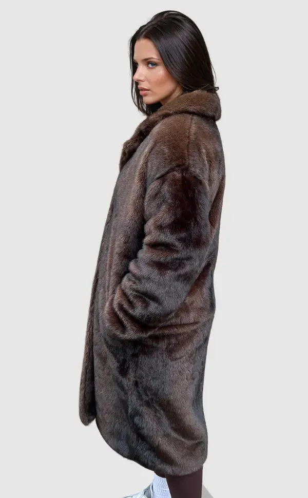 Celestian | Women’s Long Faux Fur Coat - Image 2