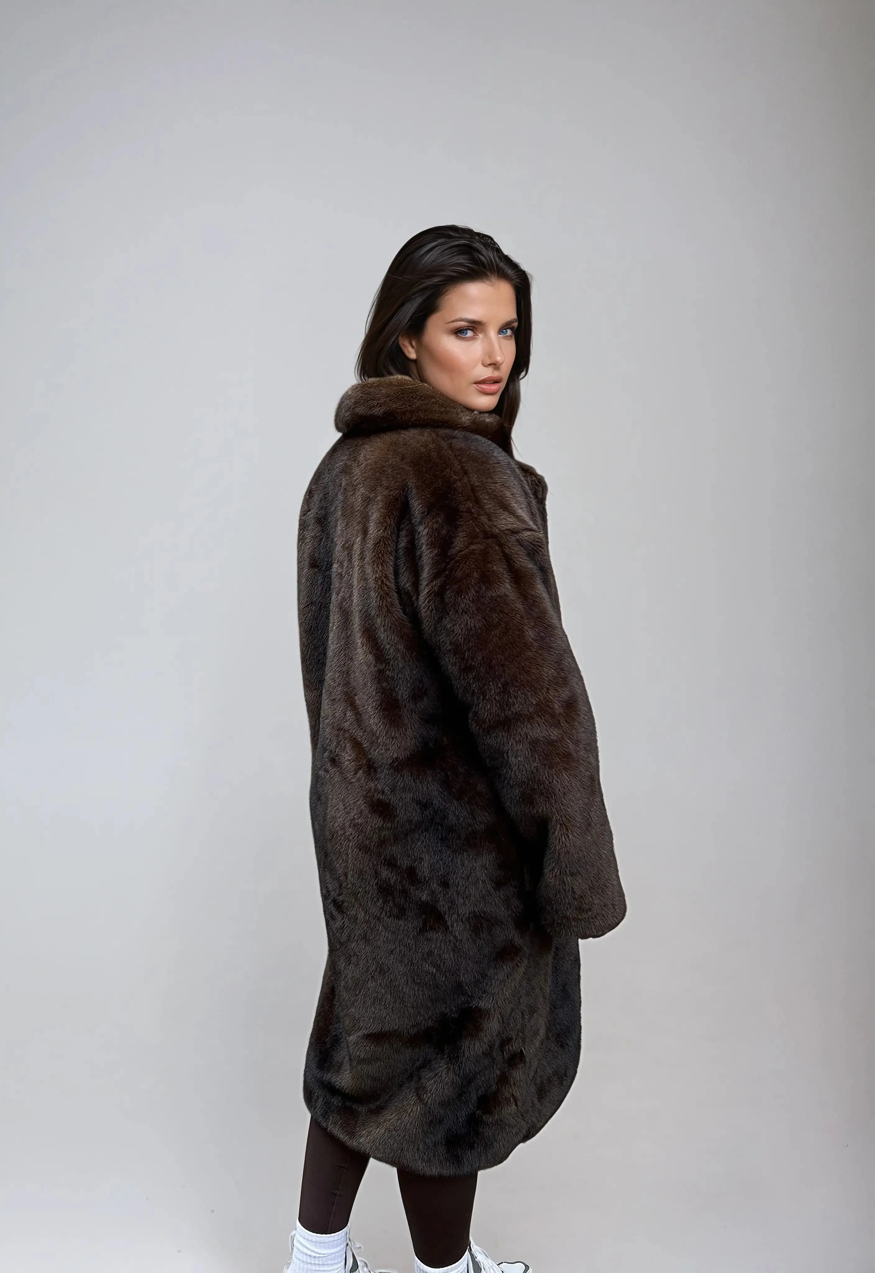 Celestian | Women’s Long Faux Fur Coat - Image 3