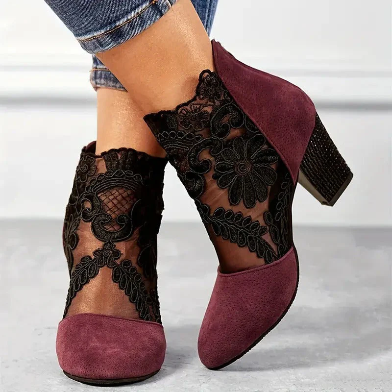 Charlene | Women’s Handmade Floral Lace Heels - Image 3