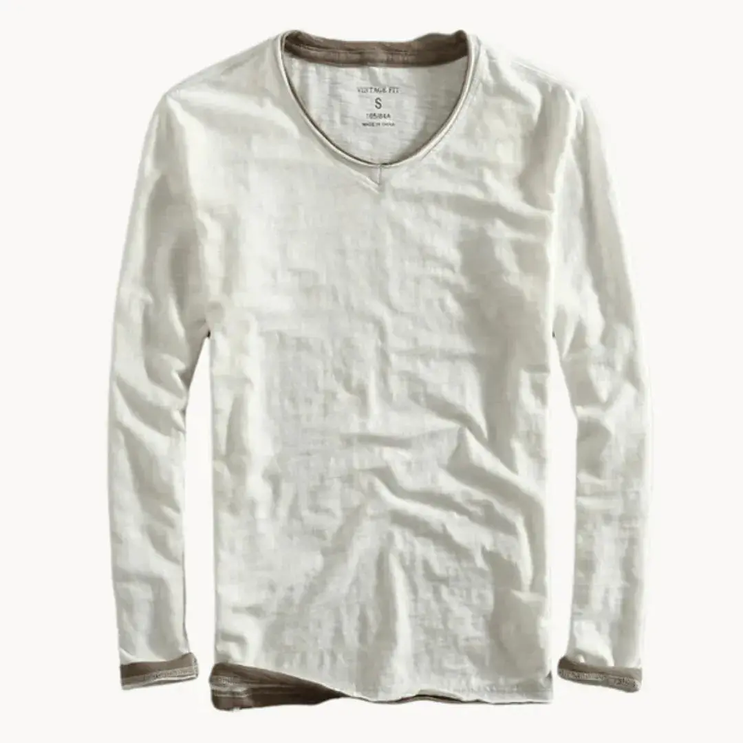 Corvino | Men’s Contrast-Trim Cotton Shirt - Image 4