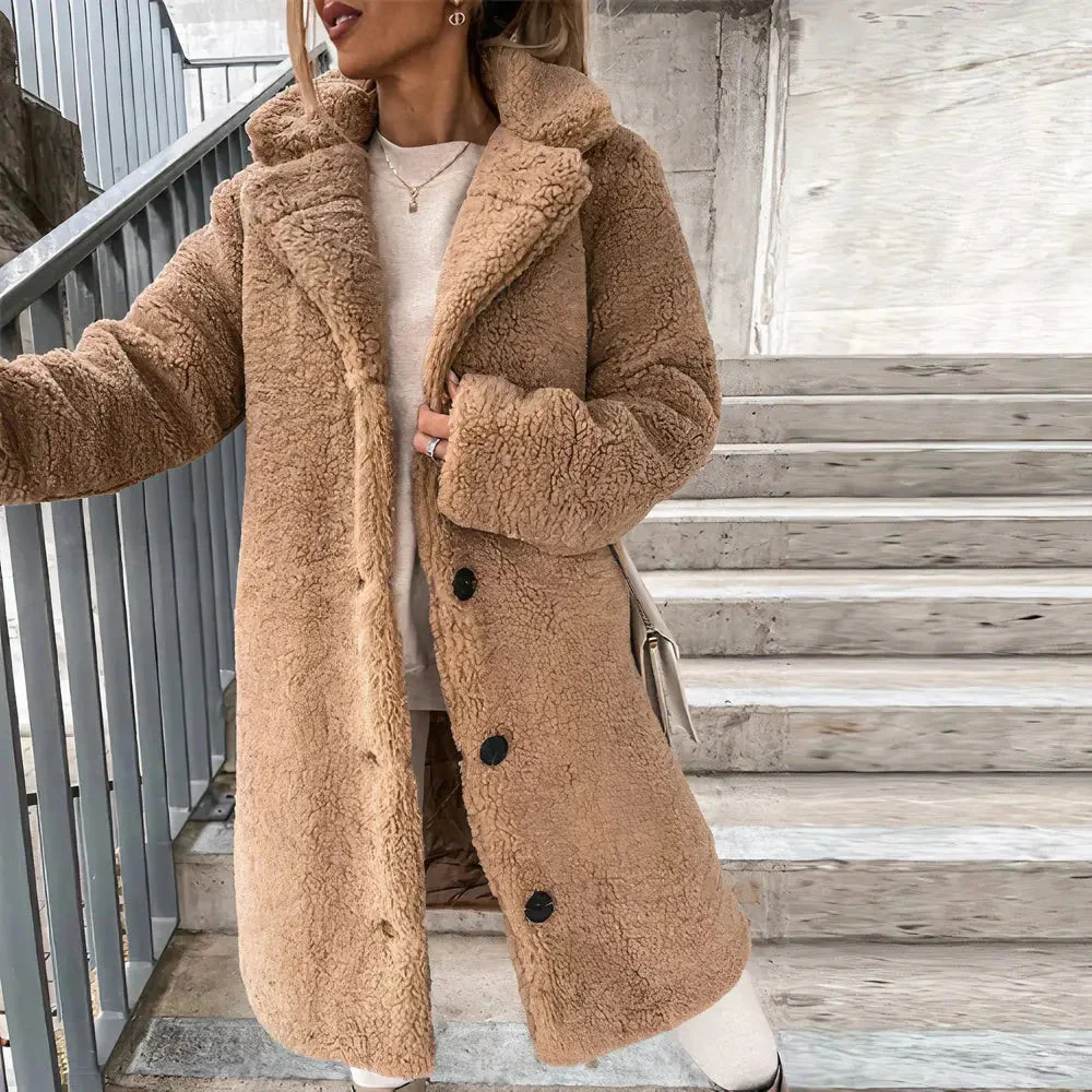Cozy | Women’s Plush Open-Front Winter Coat - Image 2
