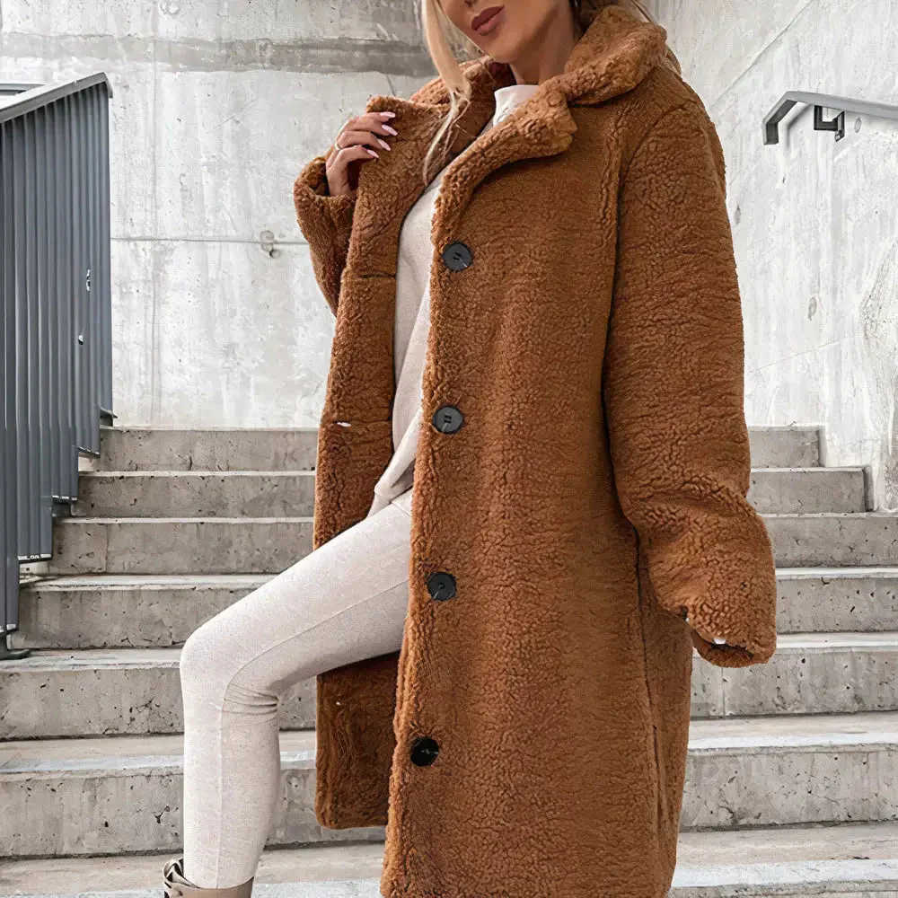 Cozy | Women’s Plush Open-Front Winter Coat - Image 7