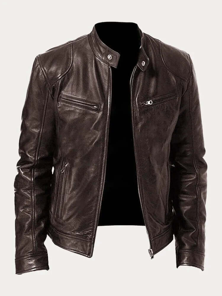 Danny | Men’s Rugged Leather Jacket - Image 2