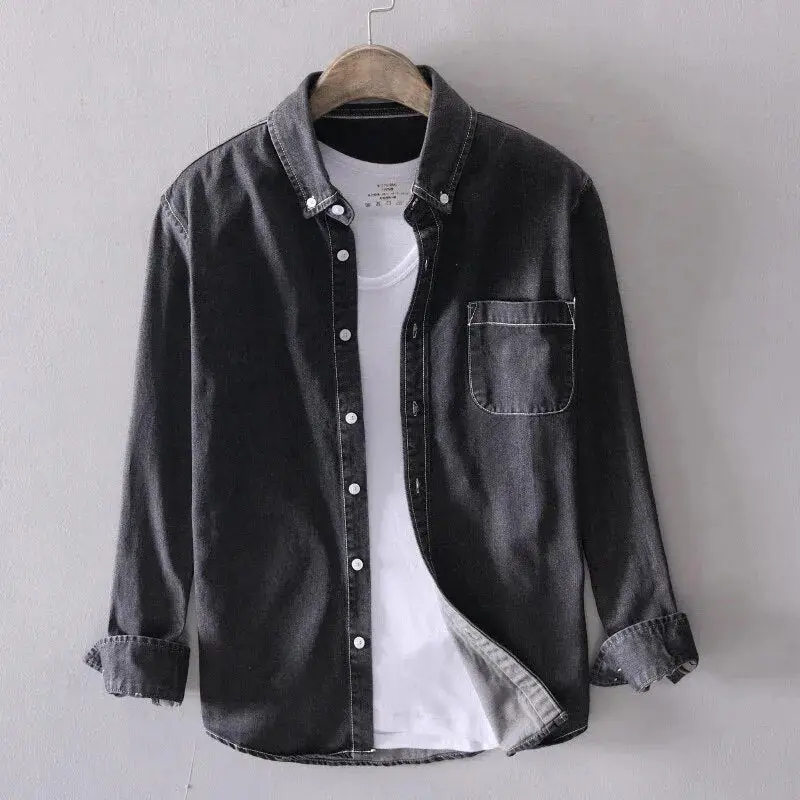 Dean | Men’s Pure Cotton Denim Shirt - Image 3