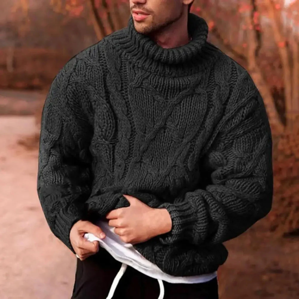 Dominia | Men’s Chunky High Neck Winter Sweater - Image 2