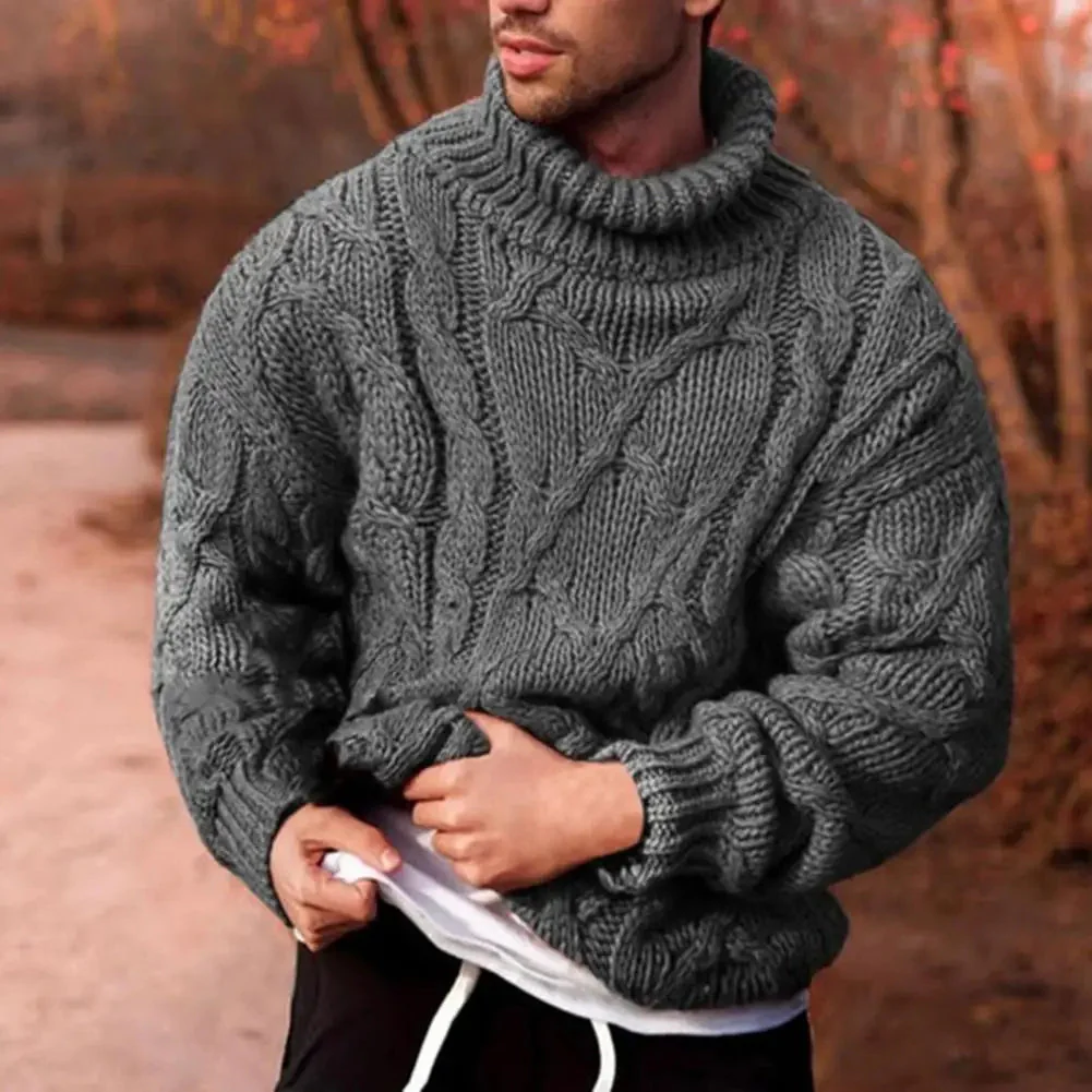 Dominia | Men’s Chunky High Neck Winter Sweater - Image 3