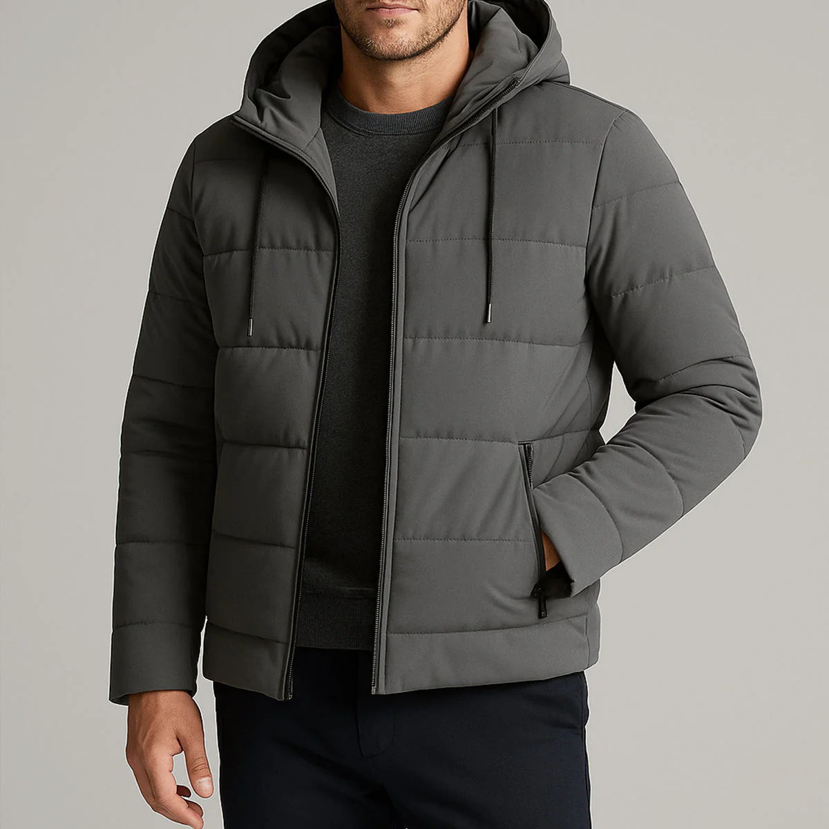 Edinburgh | Men’s Waterproof Hooded Parka – Winter Puffer Jacket - Image 2