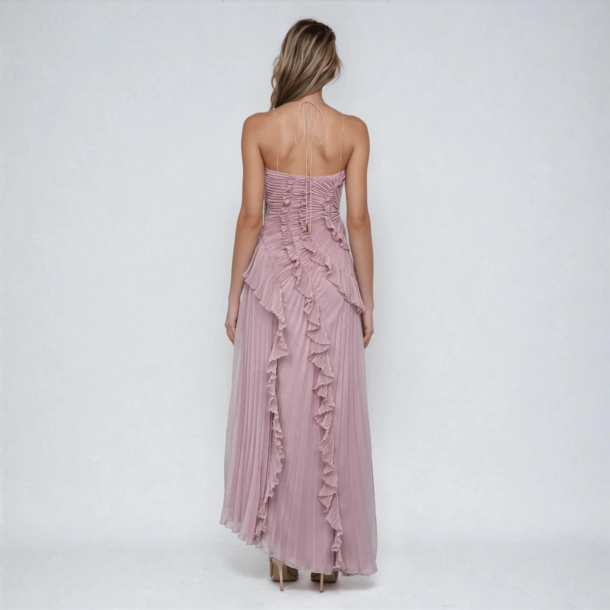 Elaria | Halter Maxi Dress in Soft Purple - Image 3