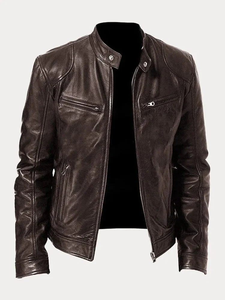 Enrique | Men’s Classic Leather Moto Jacket - Image 2