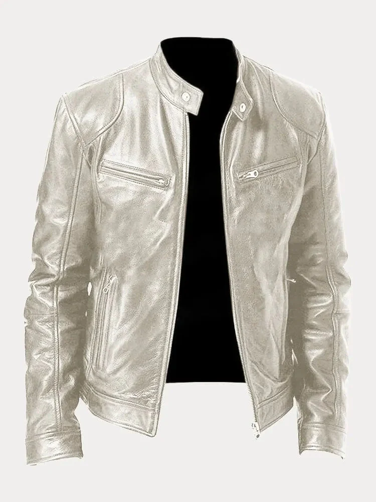Enrique | Men’s Classic Leather Moto Jacket - Image 3