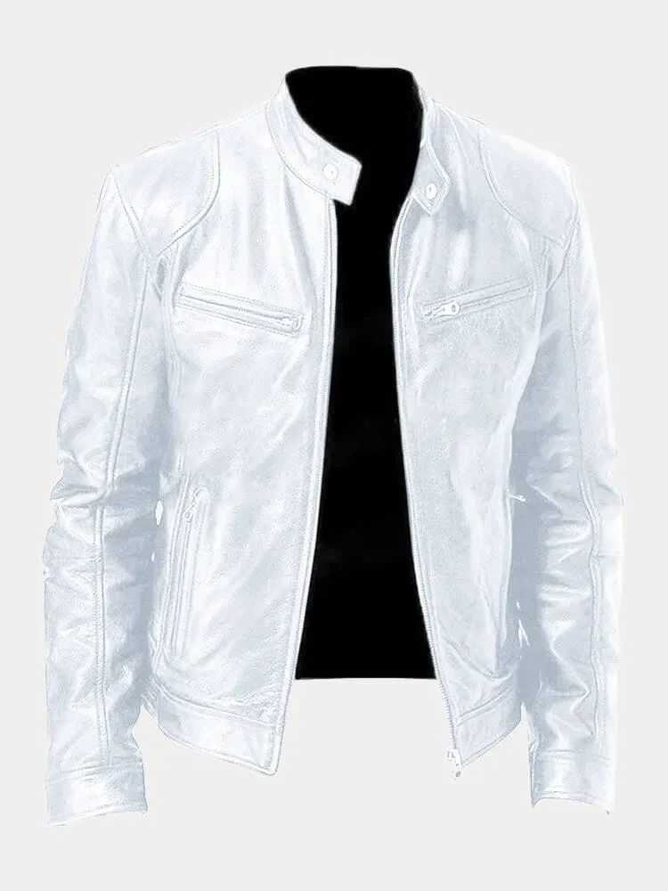 Enrique | Men’s Classic Leather Moto Jacket - Image 8