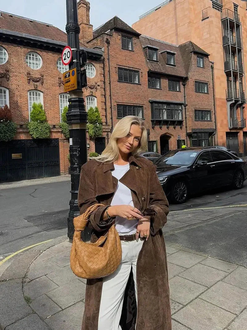 Elvira | Women’s Suede Trench Coat – Classic Elegance for Cooler Days - Image 3