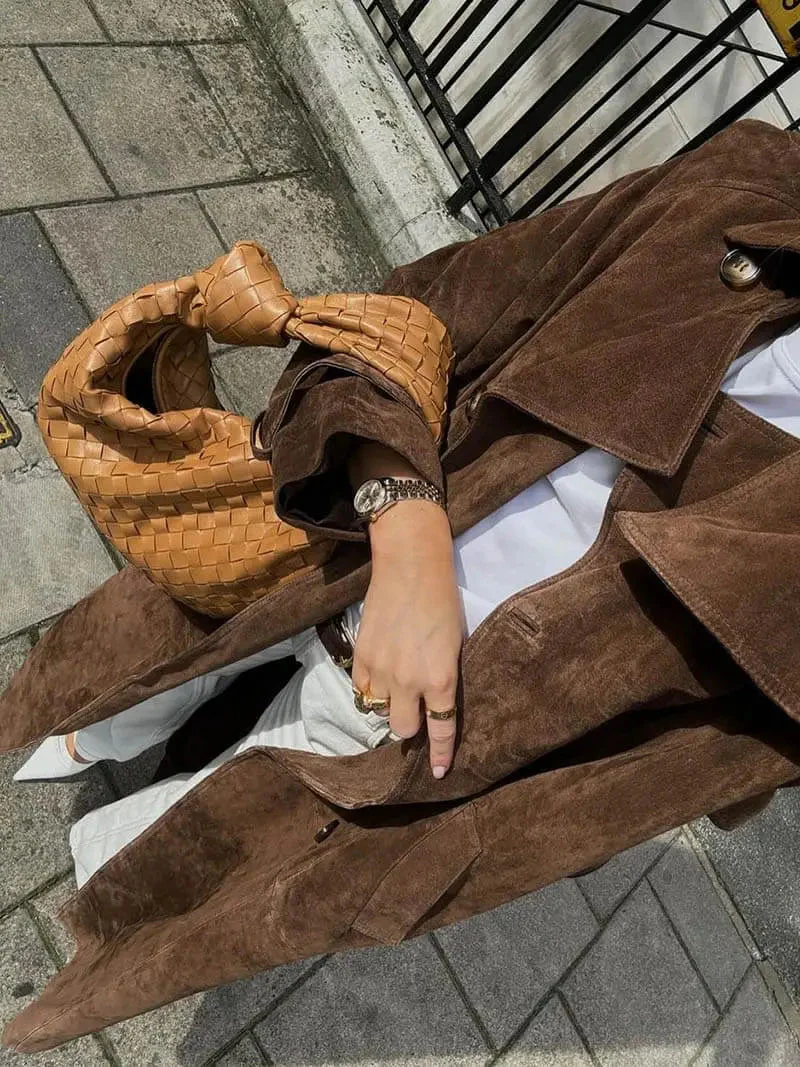 Elvira | Women’s Suede Trench Coat – Classic Elegance for Cooler Days - Image 4