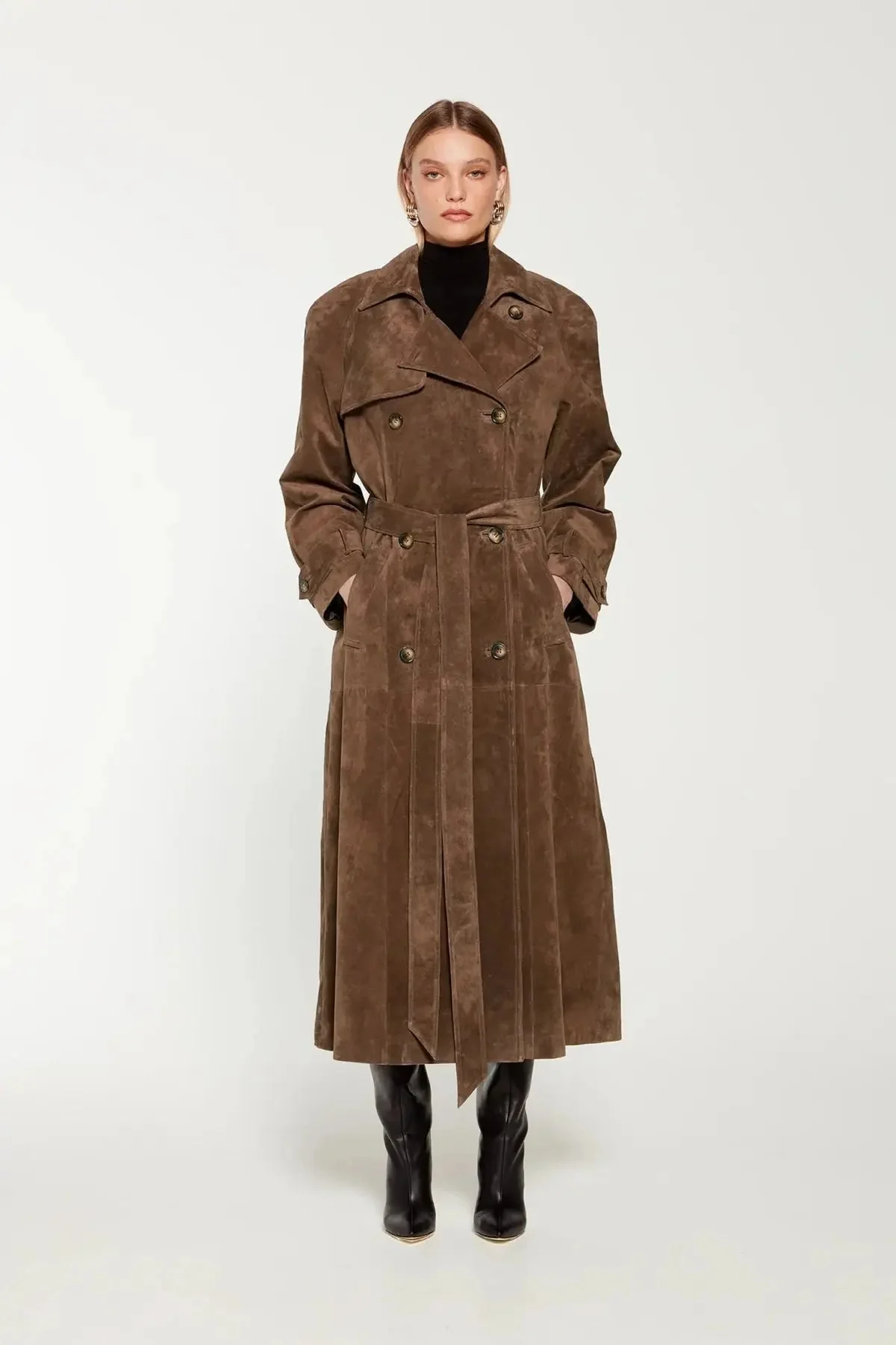 Elvira | Women’s Suede Trench Coat – Classic Elegance for Cooler Days - Image 7