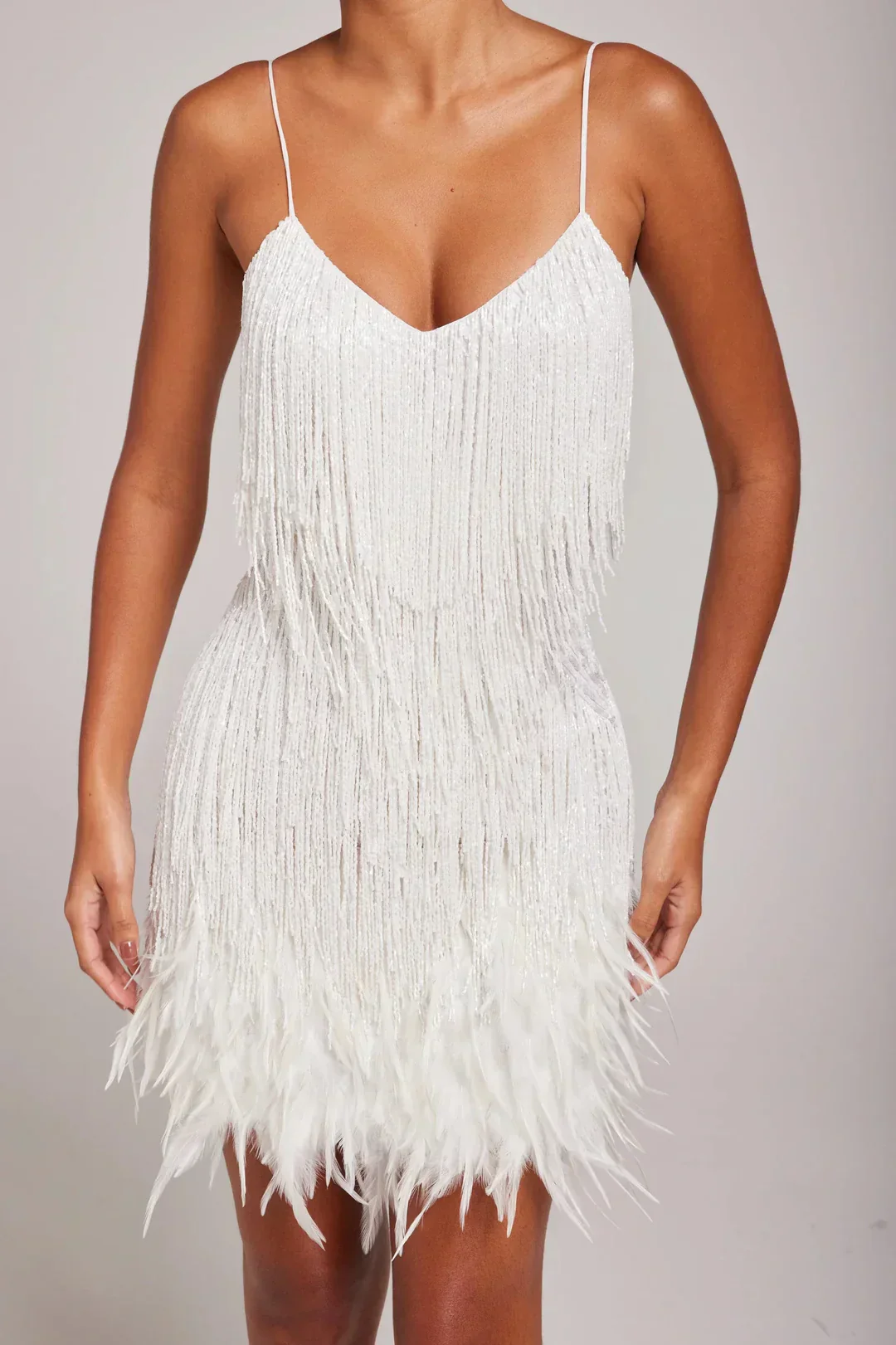Gabrielle | Women’s Feather Fringe Mini Dress - Image 10