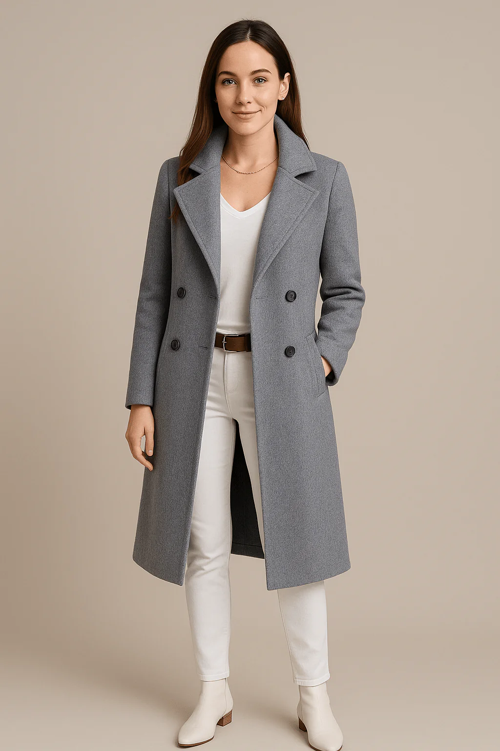Gavella | Women’s Mid‑Length Fleece Trench Coat - Image 2