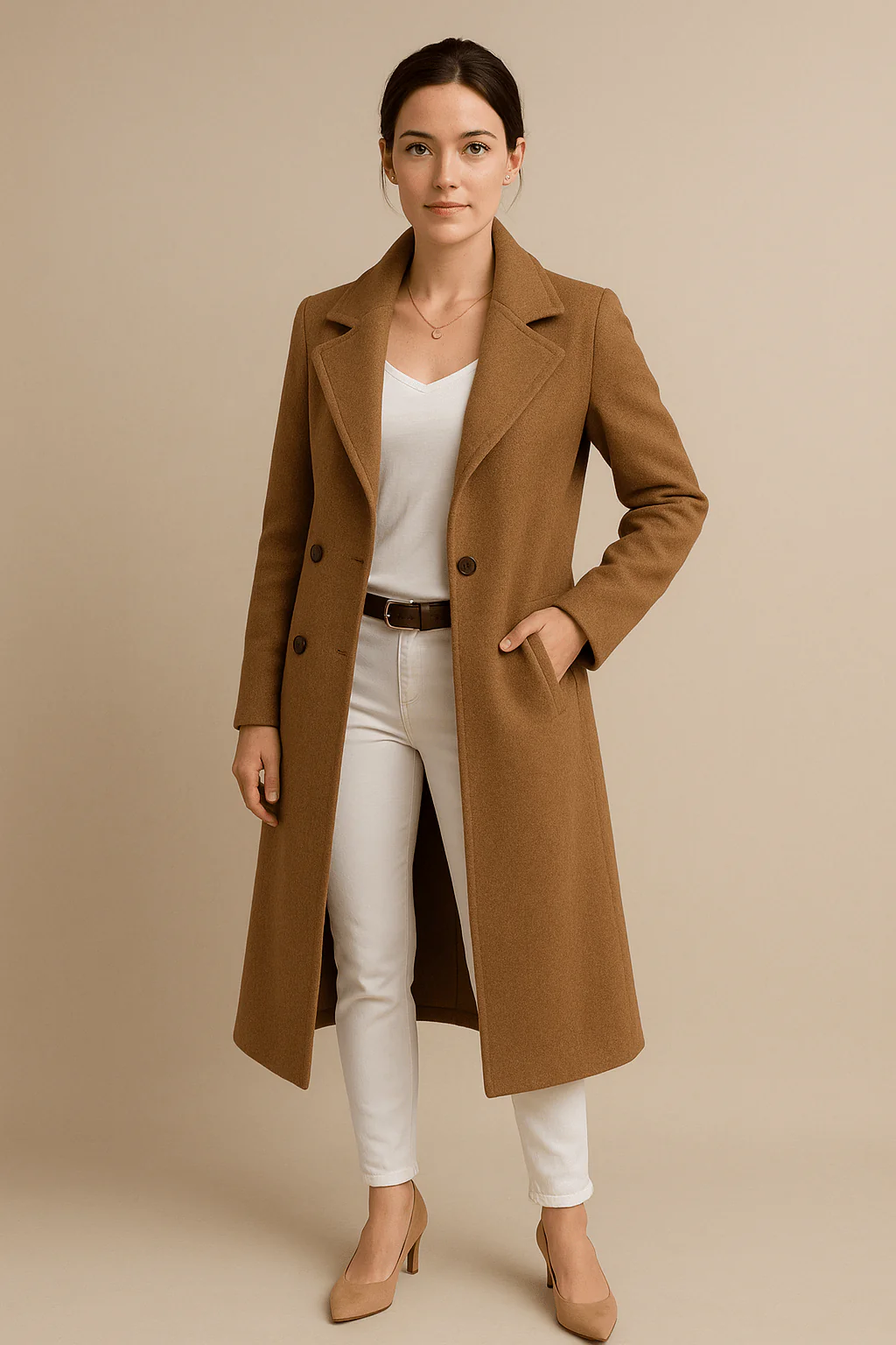 Gavella | Women’s Mid‑Length Fleece Trench Coat - Image 3