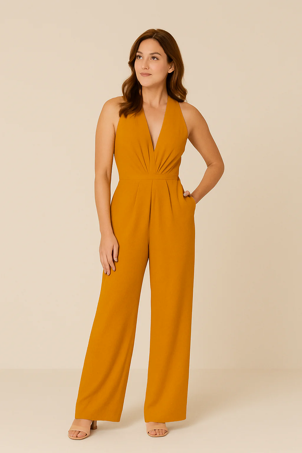Gravelle | Women’s Sleeveless Jumpsuit – Deep V‑Neck & Wide‑Leg Elegant Fit - Image 2