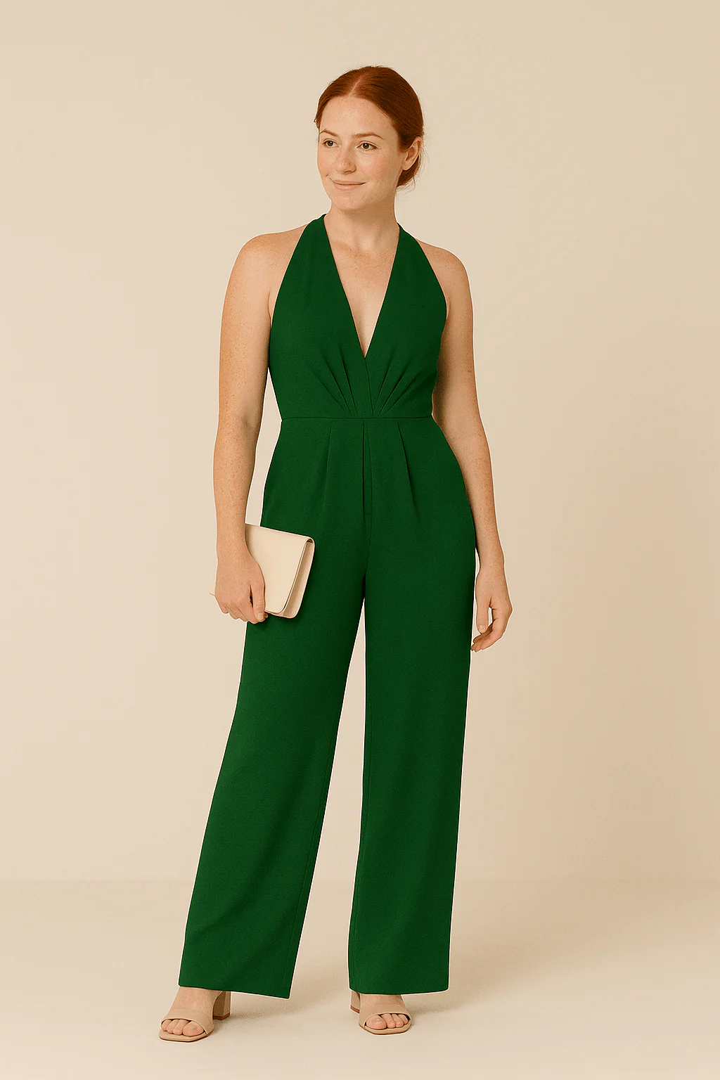 Gravelle | Women’s Sleeveless Jumpsuit – Deep V‑Neck & Wide‑Leg Elegant Fit - Image 3
