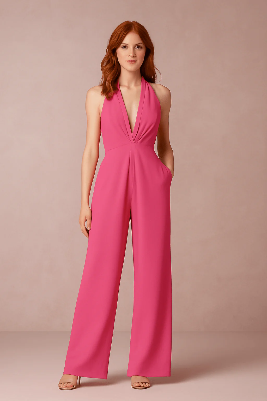 Gravelle | Women’s Sleeveless Jumpsuit – Deep V‑Neck & Wide‑Leg Elegant Fit - Image 4