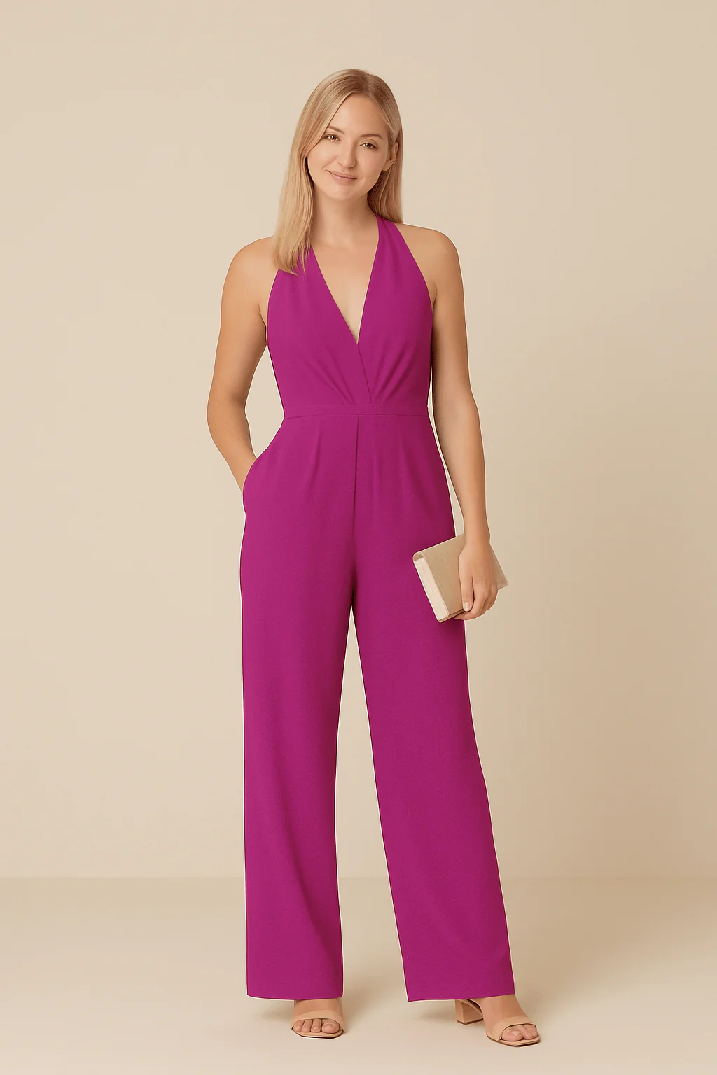 Gravelle | Women’s Sleeveless Jumpsuit – Deep V‑Neck & Wide‑Leg Elegant Fit - Image 5